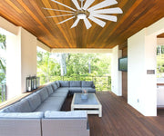 Minka-Aire F870L-SBR/WHF Windmolen - LED 65" Smart Ceiling Fan, Soft Brass with Flat White Blades Alternate Image 4.jpg