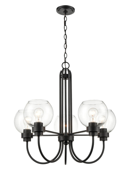 Shoppers Lighting CH2205-MB 5-Light Chandelier, Matte Black Finish Main Image.jpg