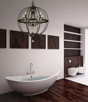 Framburg 1069 MBLACK Compass Five Light Foyer Chandelier, Matte Black Alternate Image.jpg