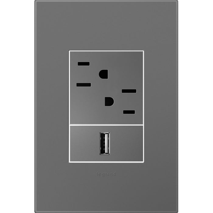 Legrand AWP1G3MG4 Adorne Gang Wall Plate, Magnesium Alternate Image 1