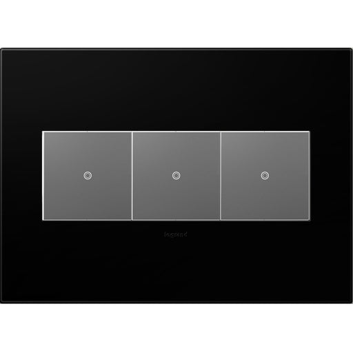 Legrand AWP3GNK4 Adorne Gang Wall Plate, Black Alternate Image 1