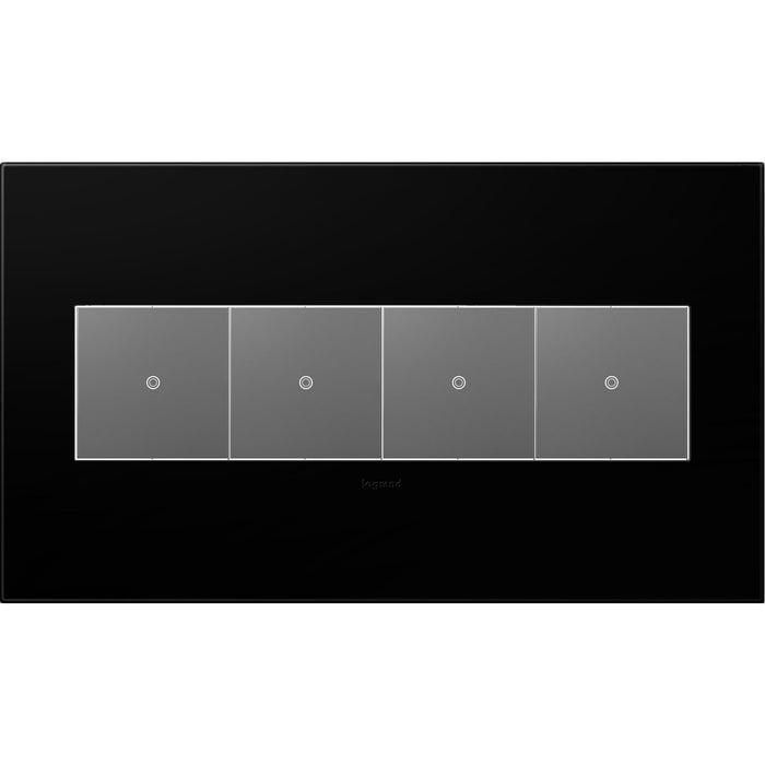 Legrand AWP4GNK4 Adorne Gang Wall Plate, Black Alternate Image 1