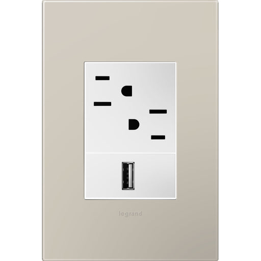 Legrand AWP1G3GG4 Adorne Gang Wall Plate, Greige Alternate Image 1