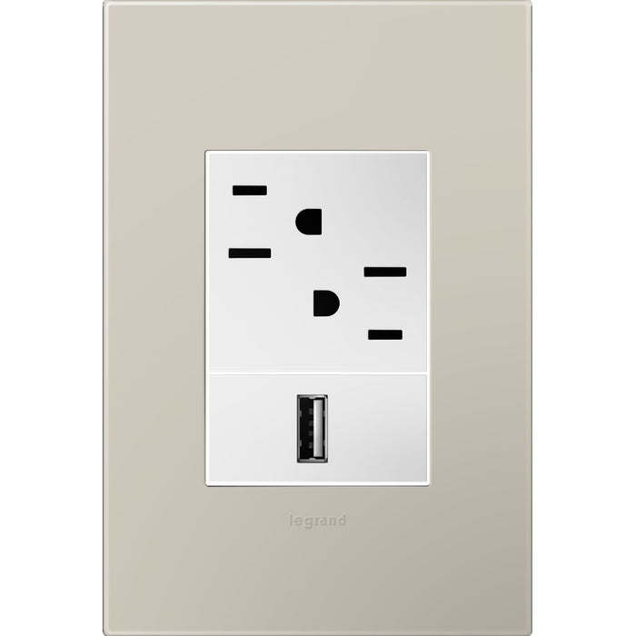 Legrand AWP1G3GG4 Adorne Gang Wall Plate, Greige Alternate Image 1