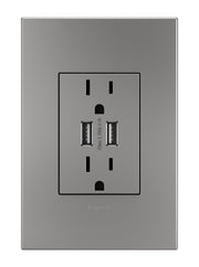 adorne® ARTRUSB153M4 Dual-USB Outlet , Magnesium Alternate Image.jpg