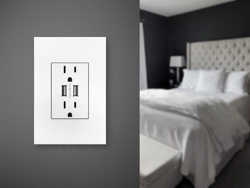 Legrand ARTRUSB153W4WP Adorne Dual-USB Outlet, White Alternate Image 1