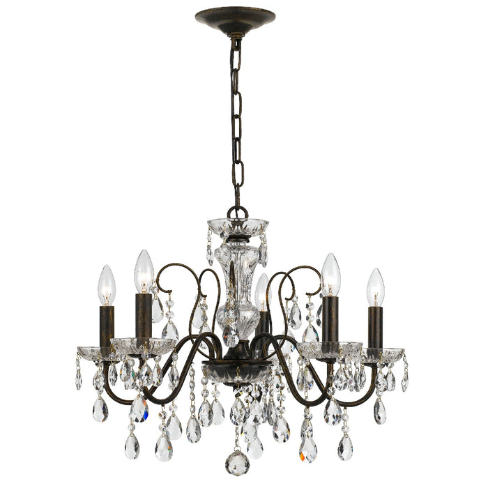 Crystorama 3025-EB-CL-MWP Butler Five Light Chandelier English Bronze Alternate Image 2.jpg