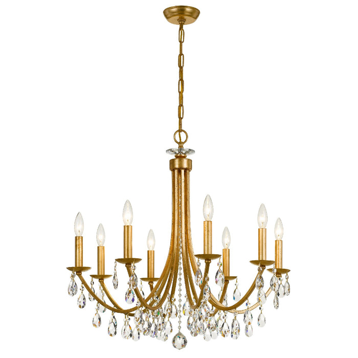 Crystorama 8828-GA-CL-MWP Bridgehampton Eight Light Chandelier Antique Gold Alternate Image.jpg