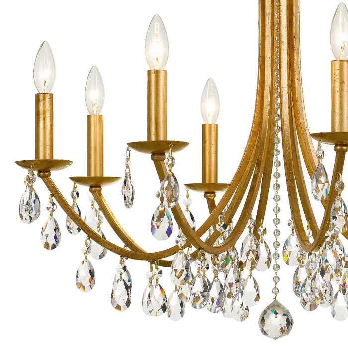 Crystorama 8828-GA-CL-MWP Bridgehampton Eight Light Chandelier Antique Gold Alternate Image 2.jpg
