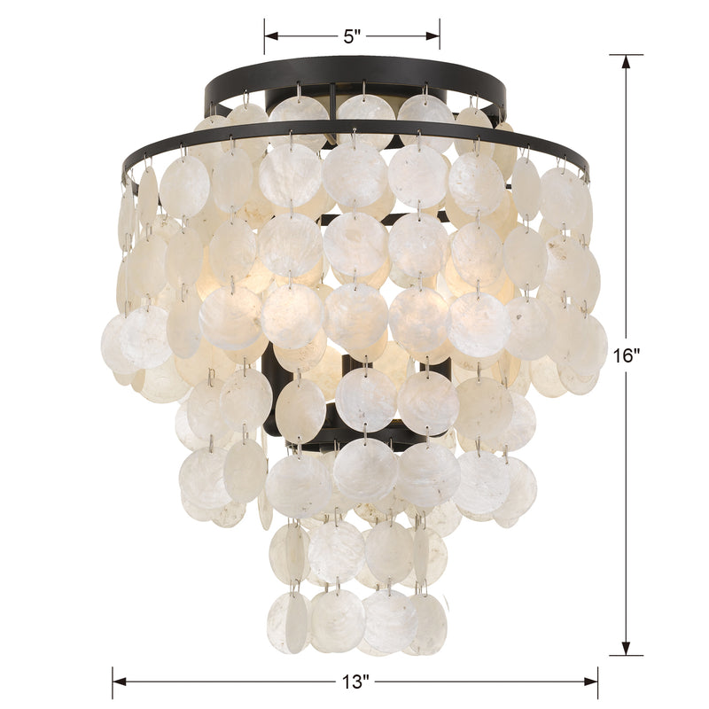 Crystorama BRI-3003-DB Brielle Three Light Flush Mount Dark Bronze Alternate Image 2.jpg