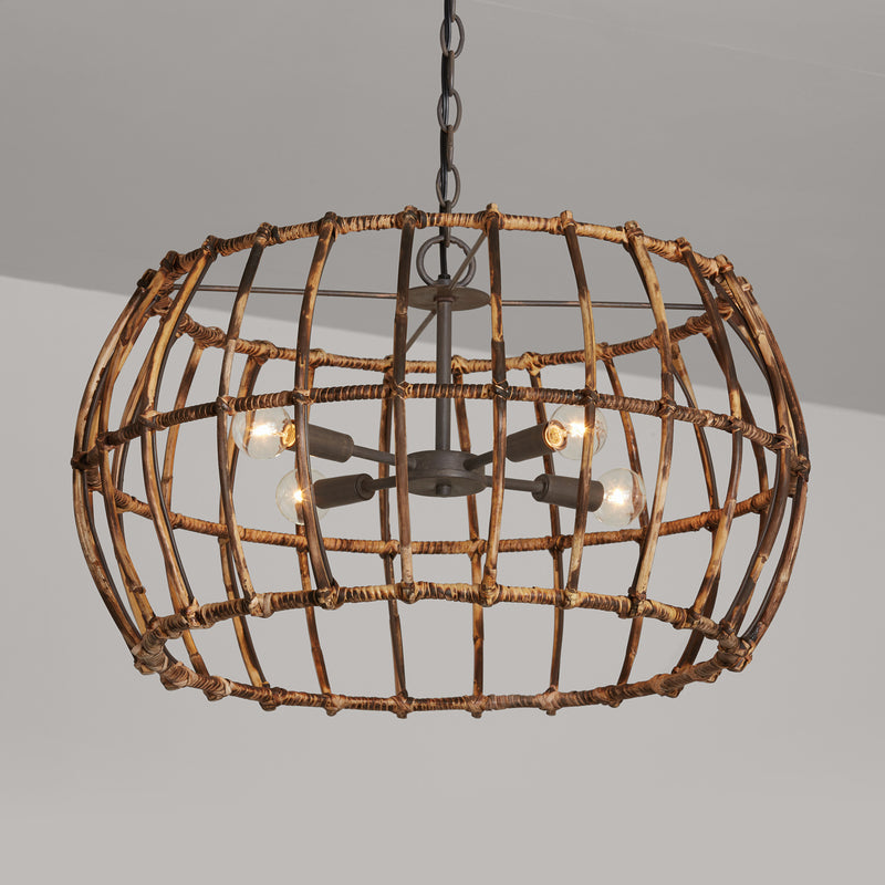Capital Lighting 335742BY Sanibel Four Light Pendant, Blazed Rattan and Nordic Grey Alternate Image 2.jpg
