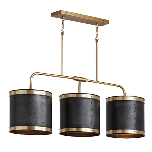 Capital Lighting 835631GB Barrow Three Light Island Pendant, Galvanized Black and True Brass Alternate Image.jpg