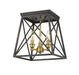 Z-Lite 447F11-MB-OBR Trestle Three Light Flush Mount, Matte Black / Olde Brass Alternate Image.jpg