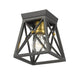 Z-Lite 447F1-MB-OBR Trestle One Light Flush Mount, Matte Black / Olde Brass Alternate Image 2.jpg