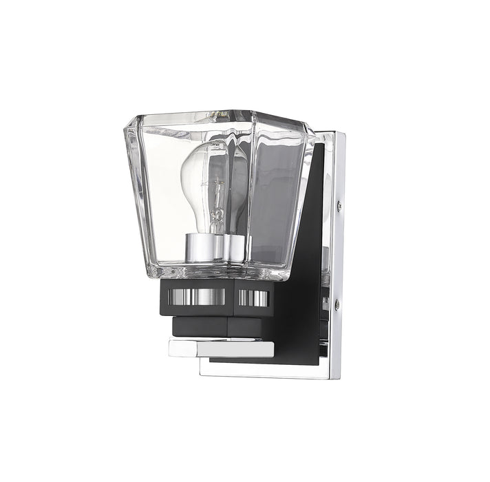 Z-Lite 474-1S-CH-MB Jackson One Light Wall Sconce, Chrome / Matte Black Alternate Image 2.jpg