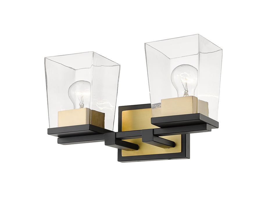 Z-Lite 475-2V-MB-OBR Bleeker Street Two Light Vanity, Matte Black / Olde Brass Alternate Image.jpg