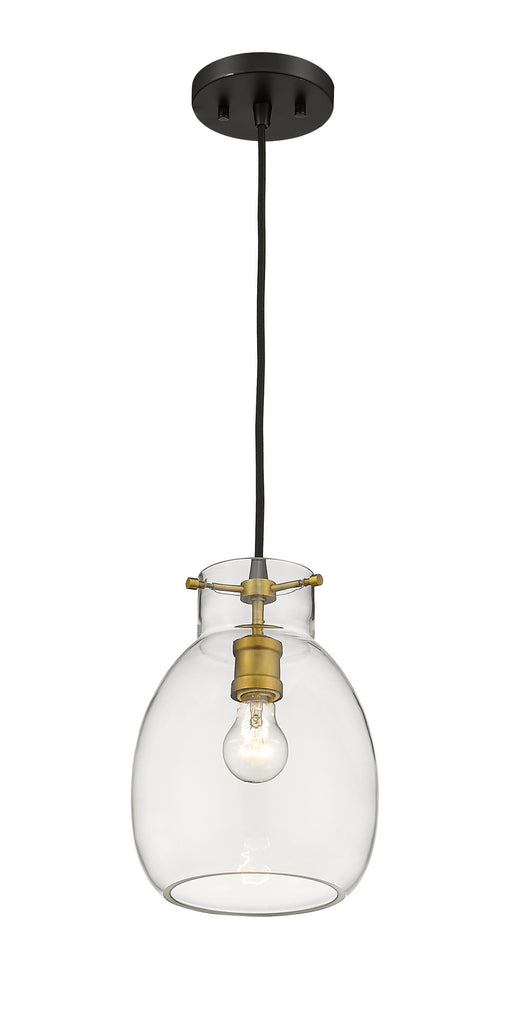 Z-Lite 476MP-MB-OBR Bella One Light Mini Pendant, Matte Black / Olde Brass Alternate Image.jpg