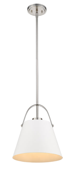 Z-Lite 726P-MW+BN Z-Studio One Light Pendant, Matte White / Brushed Nickel Alternate Image.jpg