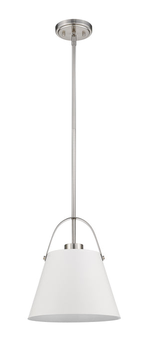 Z-Lite 726P-MW+BN Z-Studio One Light Pendant, Matte White / Brushed Nickel Alternate Image 2.jpg