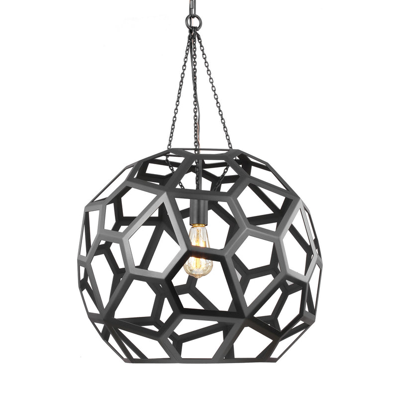 Visual Comfort Studio AP1071MBK Feccetta One Light Pendant, Midnight Black Alternate Image.jpg