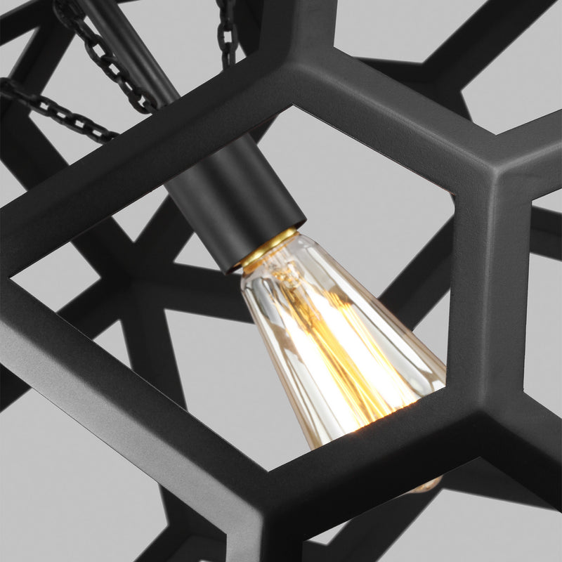 Visual Comfort Studio AP1071MBK Feccetta One Light Pendant, Midnight Black Alternate Image 2.jpg