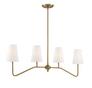 Shoppers Lighting SH10078NB Eva Four Light Chandelier, Natural Brass Alternate Image 2.jpg