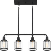 Quoizel LUD434EK Ludlow Four Light Linear Chandelier, Earth Black Alternate Image 2.jpg