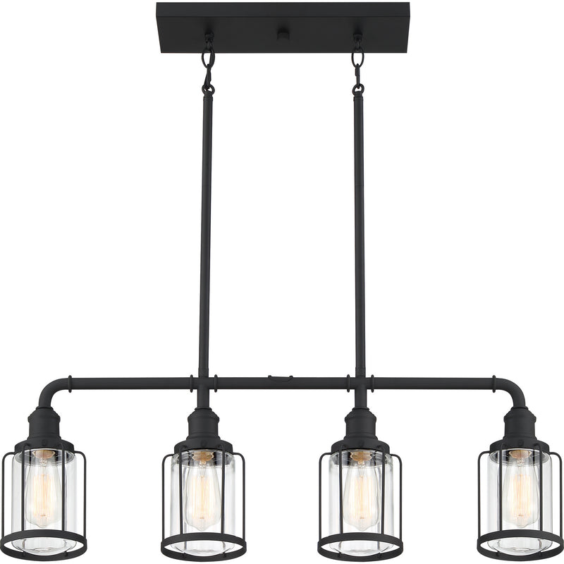 Quoizel LUD434EK Ludlow Four Light Linear Chandelier, Earth Black Alternate Image 2.jpg