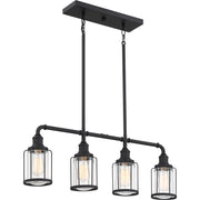 Quoizel LUD434EK Ludlow Four Light Linear Chandelier, Earth Black Alternate Image 3.jpg