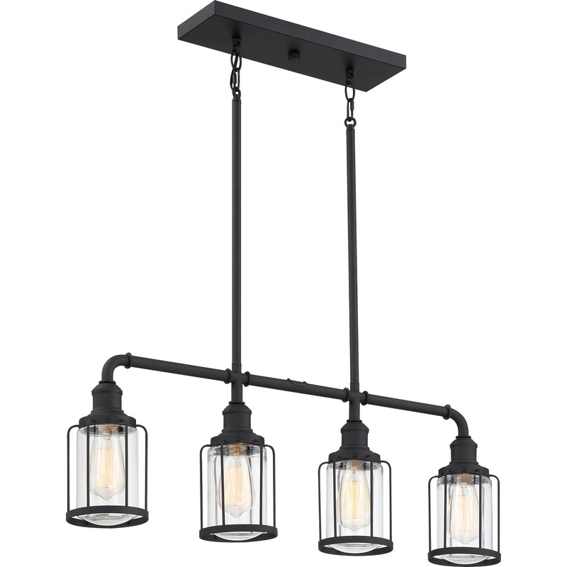 Quoizel LUD434EK Ludlow Four Light Linear Chandelier, Earth Black Alternate Image 3.jpg