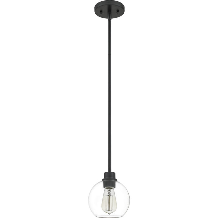 Quoizel PRUC1507MBK Pruitt One Light Mini Pendant, Matte Black Alternate Image.jpg