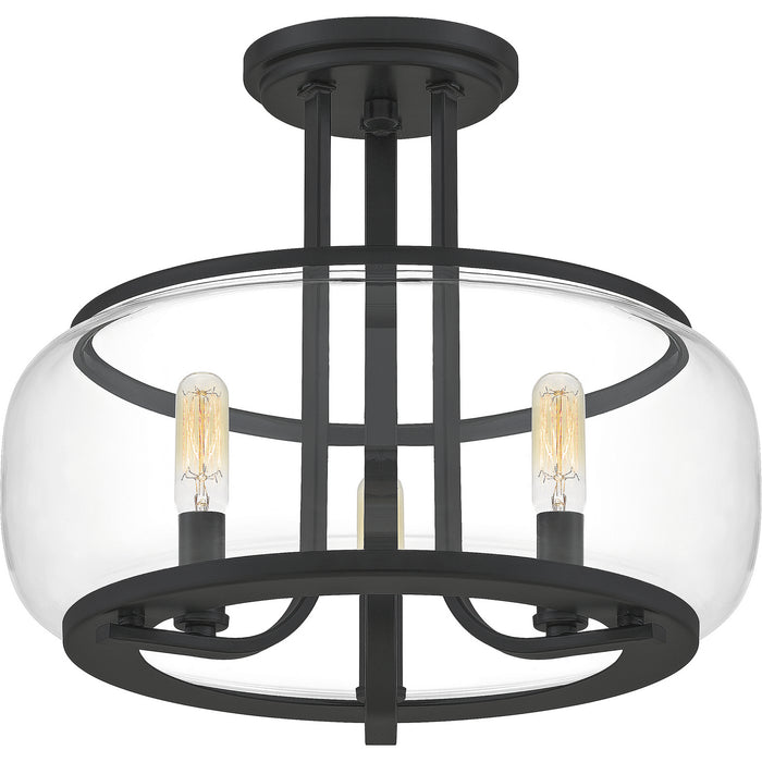 Quoizel PRUC1714MBK Pruitt Three Light Semi Flush Mount, Matte Black Alternate Image 3.jpg