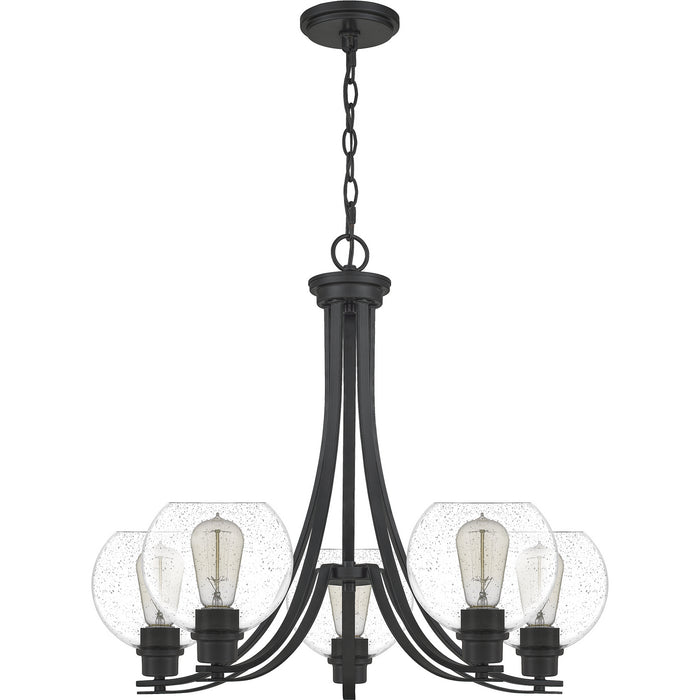 Quoizel PRUS5026MBK Pruitt Five Light Chandelier, Matte Black Alternate Image.jpg