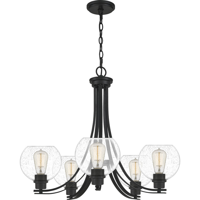 Quoizel PRUS5026MBK Pruitt Five Light Chandelier, Matte Black Alternate Image 3.jpg