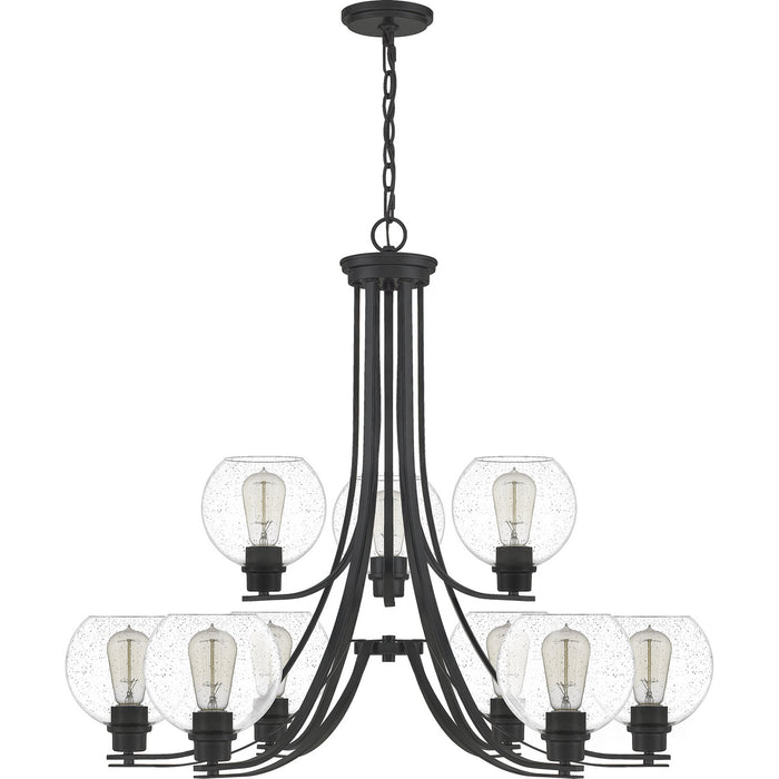 Quoizel PRUS5034MBK Pruitt Nine Light Chandelier, Matte Black Alternate Image.jpg