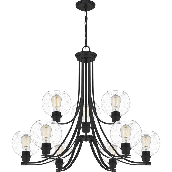 Quoizel PRUS5034MBK Pruitt Nine Light Chandelier, Matte Black Alternate Image 2.jpg