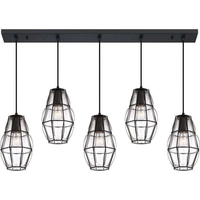 Quoizel BLH544EK Blythe Five Light Linear Chandelier, Earth Black Alternate Image 3.jpg