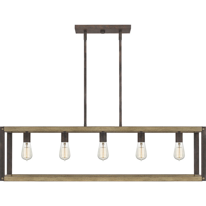 Quoizel FNN542RK Finn Five Light Island Chandelier, Rustic Black Alternate Image 3.jpg