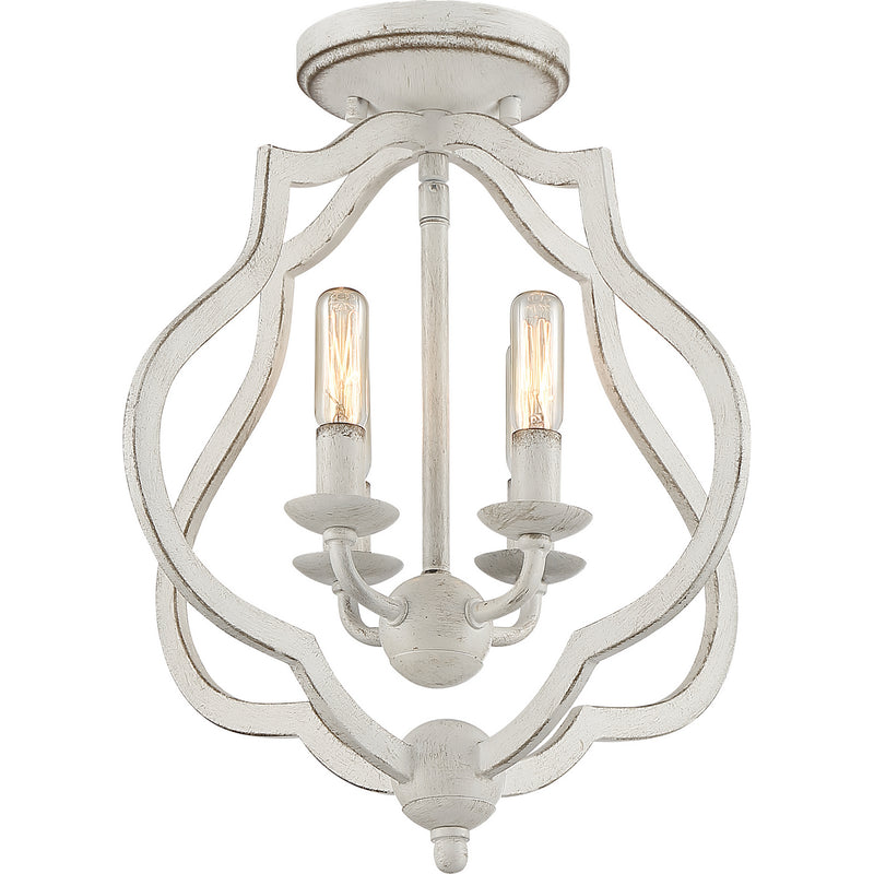 Quoizel OKF1715AWH O'Keefe Four Light Semi-Flush Mount, Antique White Alternate Image 2.jpg