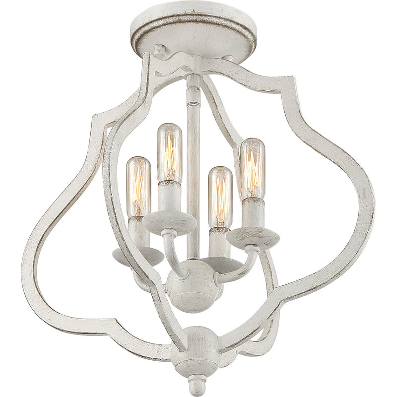 Quoizel OKF1715AWH O'Keefe Four Light Semi-Flush Mount, Antique White Alternate Image 3.jpg
