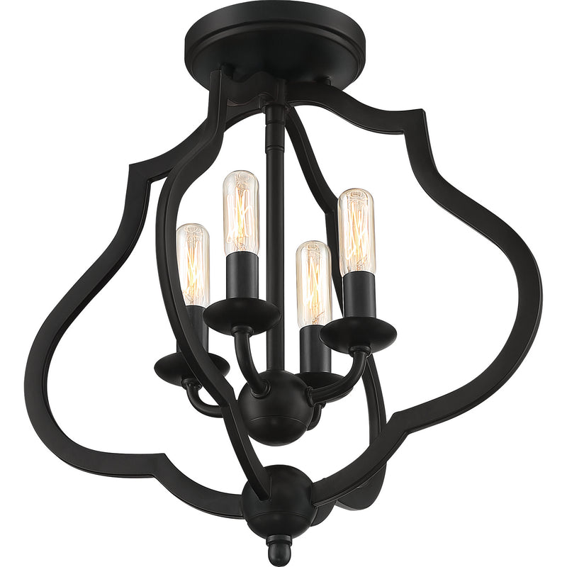 Quoizel OKF1715MBK O'Keefe Four Light Semi-Flush Mount, Matte Black Alternate Image 3.jpg