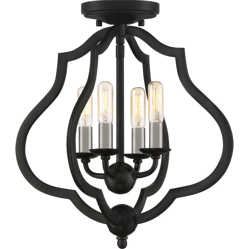 Quoizel OKF1715MBK O'Keefe Four Light Semi-Flush Mount, Matte Black Alternate Image.jpg