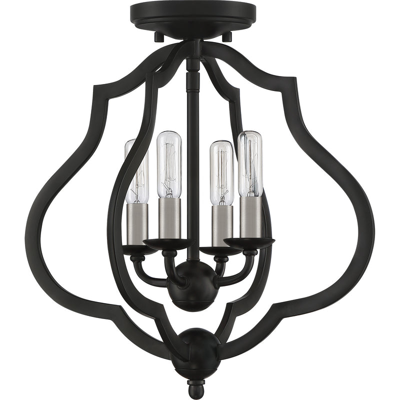 Quoizel OKF1715MBK O'Keefe Four Light Semi-Flush Mount, Matte Black Alternate Image 6.jpg