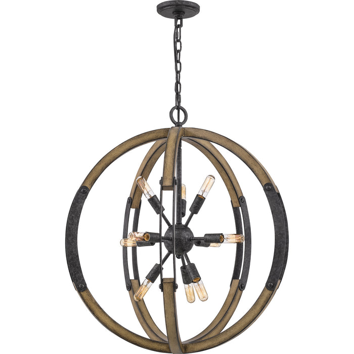 Quoizel QOP5181OK Babaton Ten Light Pendant, Old Black Finish Alternate Image 3.jpg