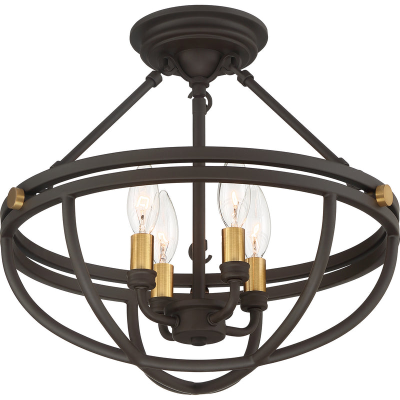Quoizel SRG1716WT Sergeant Four Light Semi-Flush Mount, Western Bronze Alternate Image 2.jpg