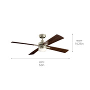 Kichler 330140NI 52"Ceiling Fan, Brushed Nickel (5)
