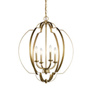 Kichler 42138NBR Four Light Foyer Pendant, Natural Brass (4)