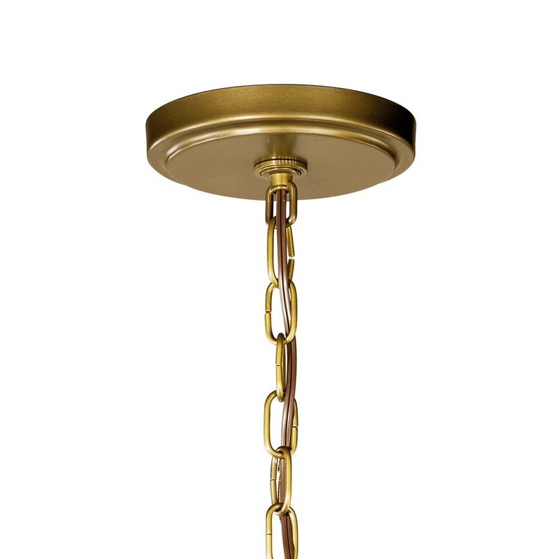 Kichler 42139NBR Six Light Foyer Chandelier, Natural Brass (2)