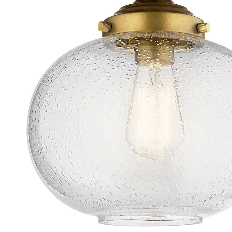 Kichler 42296NBR One Light Semi Flush Mount, Natural Brass (2)
