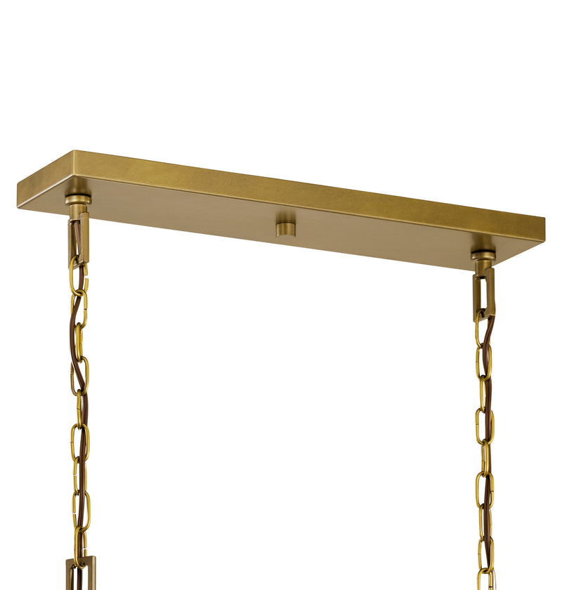 Kichler 42497NBR Eight Light Linear Chandelier, Natural Brass (3)